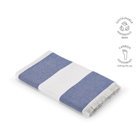 Serviette Rodin Coton recyclé 350 g/m² UE Bleu | sans marquage