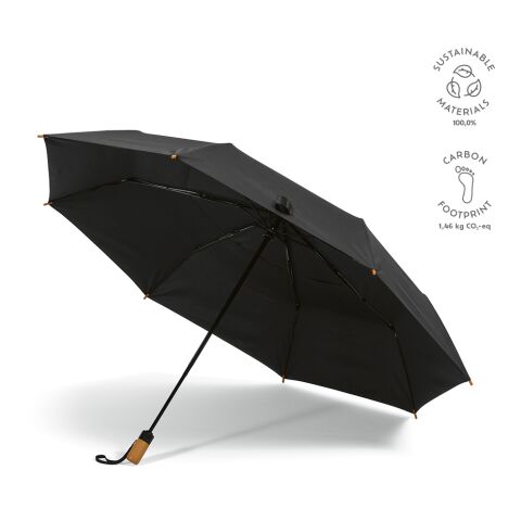 Parapluie pliable Jackson 27&quot; rPET Automatic Noir | sans marquage
