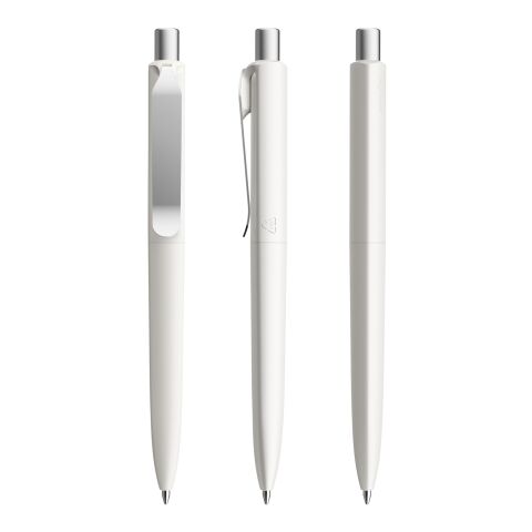 Prodir DS8 stylo à bille à poussoir mat et agrafe métal blanc/argent | non disponible | sans marquage