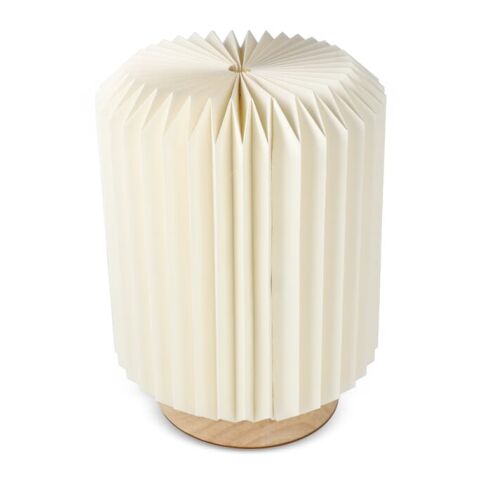 Lampe LED en papier pliable Coollux Aurore sur socle en bois, 22cm