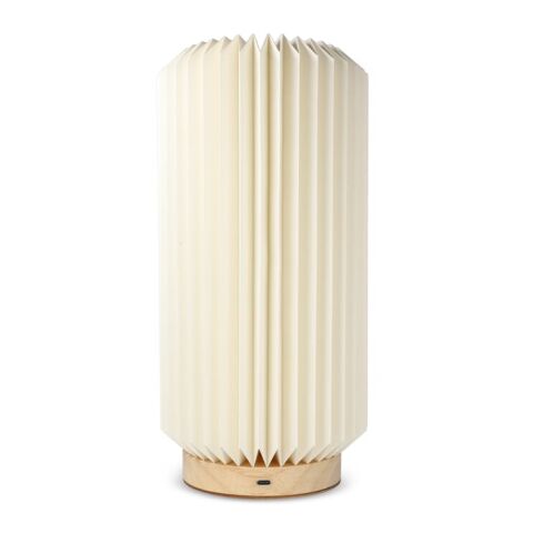 Lampe LED en papier pliable Coollux Aurora Tall sur base en bois, 32cm