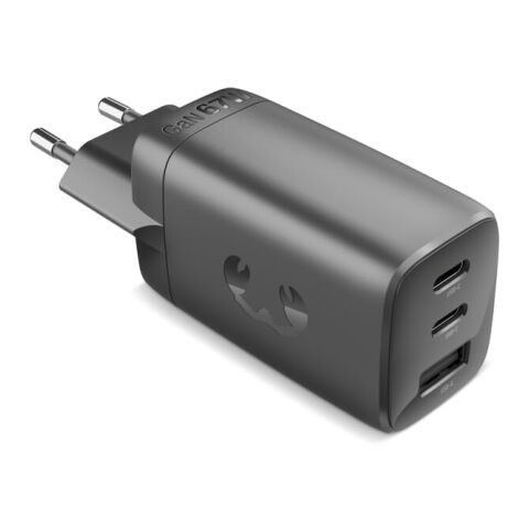 Fresh 'n Rebel chargeur rapide pour ordinateur portable 67 W GaN USB-C et USB-A Gris foncé | sans marquage | non disponible | non disponible
