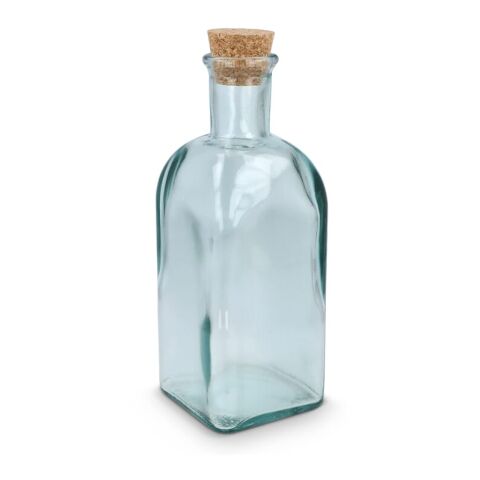 Bouteille en verre recyclé InSideOut Square ReuuZ avec bouchon en liège 500 ml Transparent | sans marquage | non disponible | non disponible