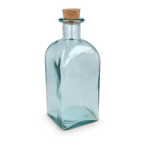 Bouteille en verre recyclé InSideOut Square ReuuZ avec bouchon en liège 1 L Transparent | sans marquage | non disponible | non disponible