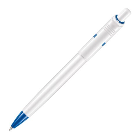 Stylo Ducal opaque Blanc-Bleu / Blanc | Tampographie 1 couleur | Sur le clip | 25 mm x 6 mm | non disponible
