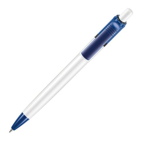 Stylo Ducal Colour opaque Blanc-Bleu foncé | Sérigraphie 1 couleur | à 90 degrés du clip | 40 mm x 25 mm | non disponible