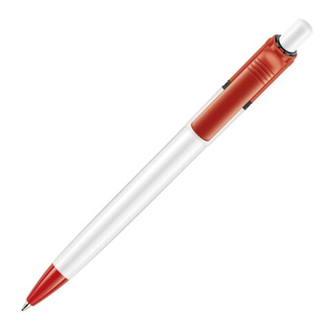 Stylo Ducal Colour opaque Blanc-Rouge / blanc | Sérigraphie 1 couleur | à 90 degrés du clip | 40 mm x 25 mm | non disponible