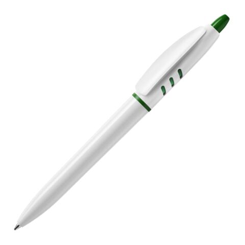 Stylo S30 opaque Blanc-Vert foncé | Sérigraphie 1 couleur | dans le prolongement du clip | 40 mm x 25 mm | non disponible