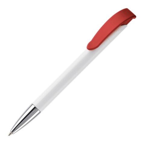 Apollo pointe métal Blanc-Rouge / blanc | Sérigraphie 1 couleur | à 270 degrés du clip | 45 mm x 25 mm | non disponible
