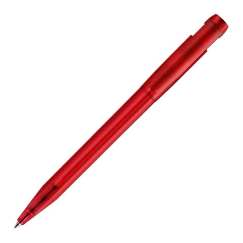 Stylo Pier Clear transparent Rouge / blanc-Rouge / blanc | Sérigraphie 1 couleur | dans le prolongement du clip | 45 mm x 25 mm | non disponible