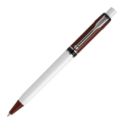 Stylo Raja Colour opaque Bordeaux-Blanc | Sérigraphie 1 couleur | à 90 degrés du clip | 40 mm x 25 mm | non disponible