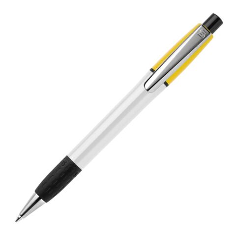 Stylo Semyr Grip Colour opaque Blanc-Jaune | Sérigraphie 1 couleur | à 90 degrés du clip | 36 mm x 25 mm | non disponible