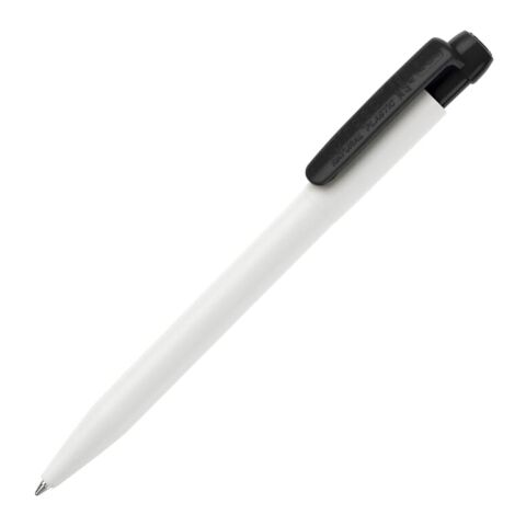 Stylo Ingeo TM Pen opaque Blanc-Noir | Sérigraphie 1 couleur | dans le prolongement du clip | 45 mm x 25 mm | non disponible