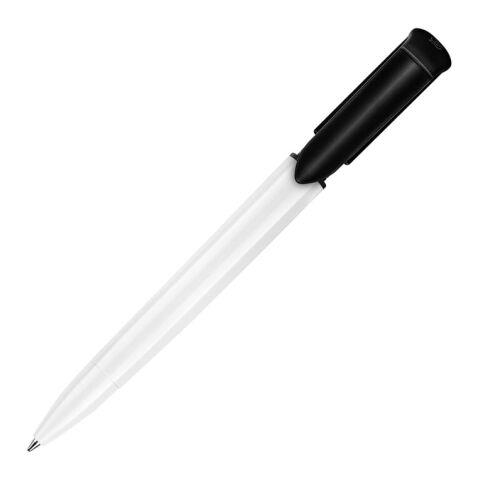 Stylo S40 Colour opaque Blanc-Noir | Tampographie 1 couleur | sur le clip | 25 mm x 5 mm | non disponible