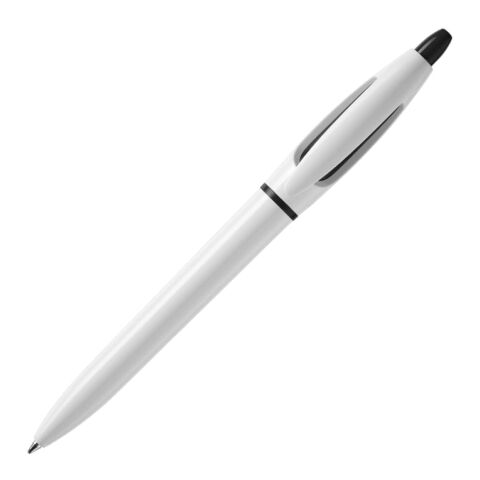 Stylo S! opaque Blanc-Noir | Sérigraphie 1 couleur | à 180 degrés du clip | 40 mm x 25 mm | non disponible