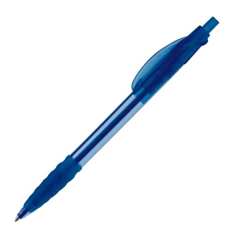 Stylo Cosmo Transparent Bleu / Blanc-Bleu / Blanc | Sérigraphie 1 couleur | dans le prolongement du clip | 33 mm x 25 mm | non disponible