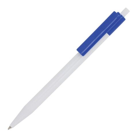 Stylo bille Kuma couleur opaque Blanc-Bleu roi | Tampographie 1 couleur | sur le clip | 40 mm x 6 mm | non disponible