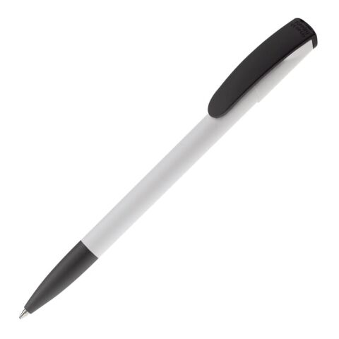Stylo Deniro Opaque Blanc-Noir | Sérigraphie 1 couleur | à 180 degrés du clip | 45 mm x 25 mm | non disponible