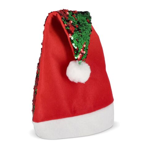 Bonnet de Noël à paillettes bicolores Rouge / blanc | sans marquage | non disponible | non disponible