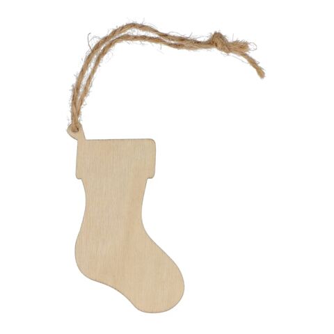 Ornement de Noël en bois en forme de bas Nature | sans marquage | non disponible | non disponible