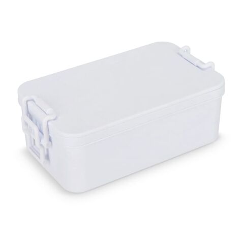 Boîte à lunch double étage avec couverts Blanc | sans marquage | non disponible | non disponible