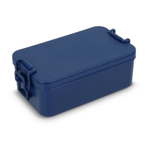 Boîte à lunch double étage avec couverts Bleu foncé | sans marquage | non disponible | non disponible