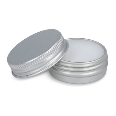 Baume à lèvre rond en boite en aluminium recyclé Argent | sans marquage | non disponible