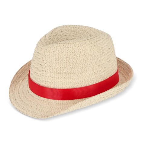 Chapeau de paille végétal avec bande colorée