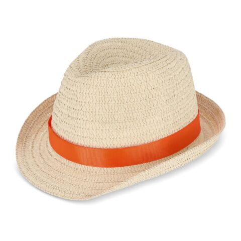 Chapeau de paille végétal avec bande colorée