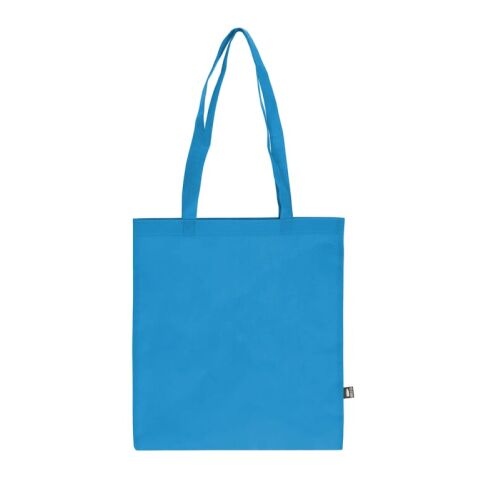 R-PET Sac de transport non tissé à longues poignées 38 x 42cm 75g/m² Bleu / Blanc | sans marquage | non disponible | non disponible | non disponible
