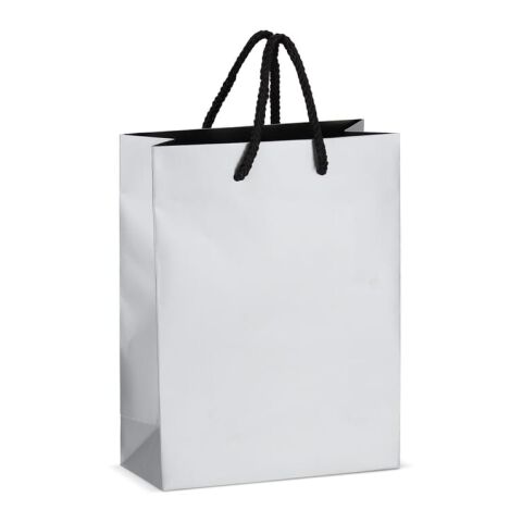 Sac cadeau en papier FSC 18 x 8 x 24cm 200g/m² Argent | sans marquage