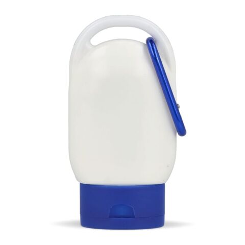Lotion solaire avec mousqueton SPF30 en matériau recyclé Bleu / Blanc | sans marquage | non disponible | non disponible