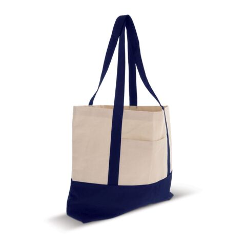 Sac de plage toile de coton OEKO-TEX® 280g/m² 42x10x30cm Bleu / Blanc | sans marquage | non disponible | non disponible | non disponible