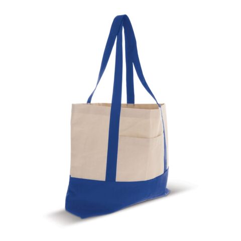 Sac de plage toile de coton OEKO-TEX® 280g/m² 42x10x30cm Bleu / Blanc | sans marquage | non disponible | non disponible | non disponible