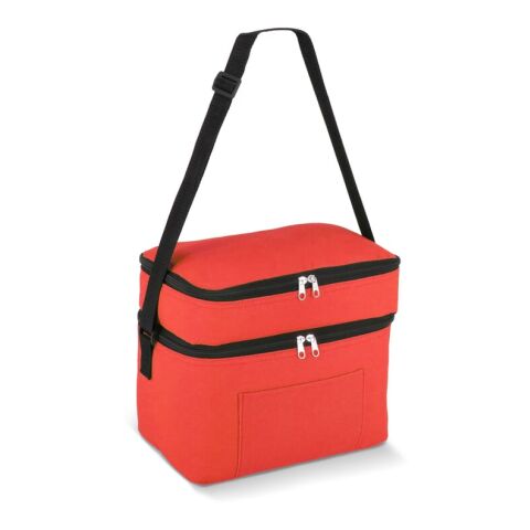 R-PET 600D Sac isotherme à double compartiment 30 x 20 x 25cm 12L Rouge / blanc