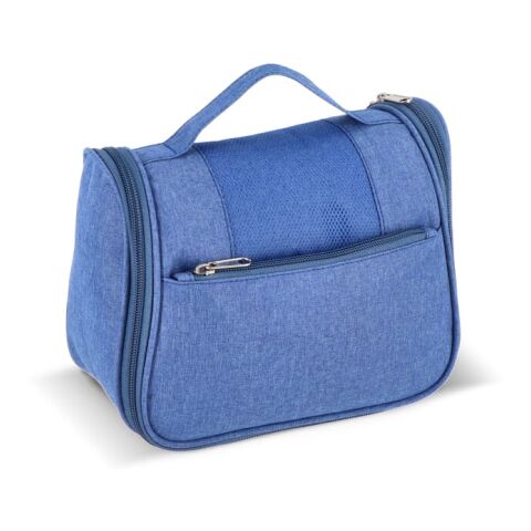 Trousse de toilette de voyage Kora en rPET 300D Bleu / Blanc | sans marquage | non disponible | non disponible