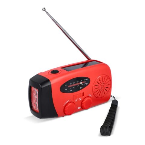 SafeSound Radio d&#039;urgence solaire avec manivelle et powerbank rouge | sans marquage | non disponible | non disponible