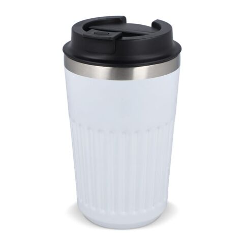 Thermos à café à emporter en acier inoxydable recyclé, 400 ml Blanc | sans marquage | non disponible | non disponible