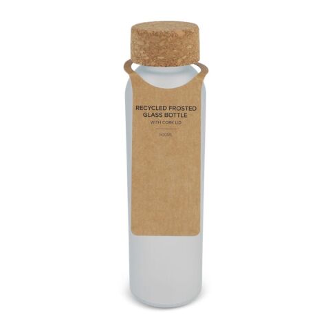 Bouteille en verre recyclé dépoli avec bouchon en liège 500ml Blanc | sans marquage | non disponible | non disponible