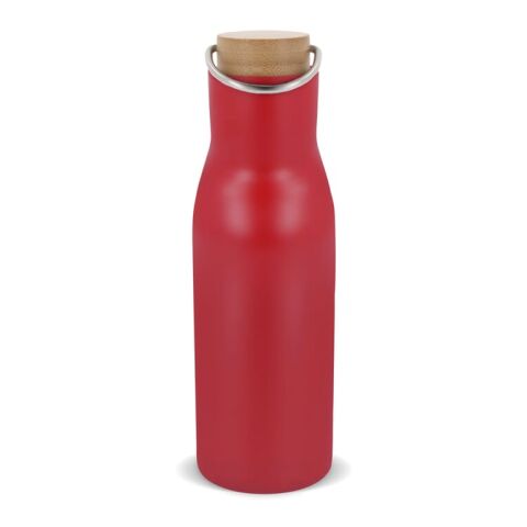Bouteille isotherme avec couvercle en bambou 500ml Rouge foncé | sans marquage | non disponible | non disponible | non disponible
