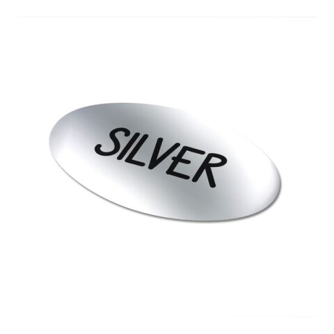 Vinyl Sticker Ovale 30x15mm Argent | sans marquage | non disponible | non disponible | non disponible