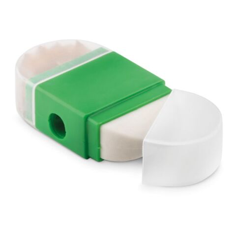 Taille-crayon et gomme.