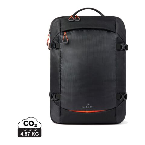 Sac à dos de voyage 25L en RCS Nordic Drift noir-orange | sans marquage | non disponible | non disponible | non disponible