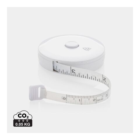 Mètre ruban de tailleur en plastique recyclé RCS blanc | sans marquage | non disponible | non disponible