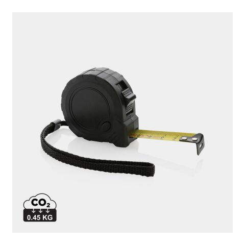 Mètre 3M/16 mm en plastique recyclé RCS avec bouton d&#039;arrêt noir | sans marquage | non disponible | non disponible