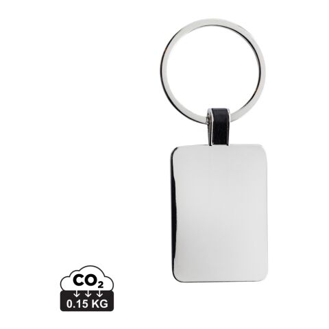 Porte-clés rectangle en alliage de zinc recyclé RCS argent | sans marquage | non disponible | non disponible