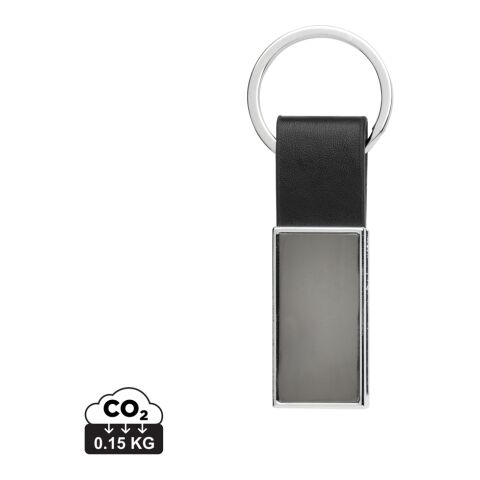 Porte-clés luxe en PU et alliage de zinc recyclé RCS noir | sans marquage | non disponible | non disponible