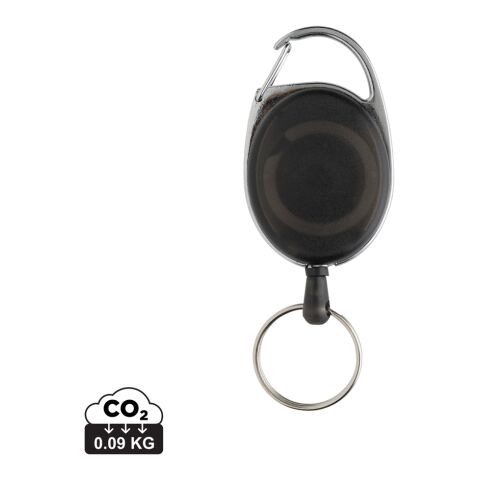 Porte-clés à clip extensible en ABS recyclé RCS noir | sans marquage | non disponible | non disponible