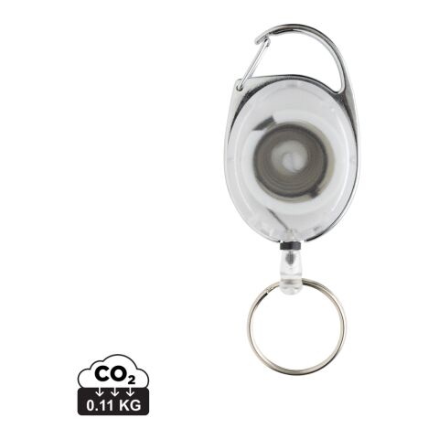 Porte-clés à clip extensible en ABS recyclé RCS blanc | sans marquage | non disponible | non disponible