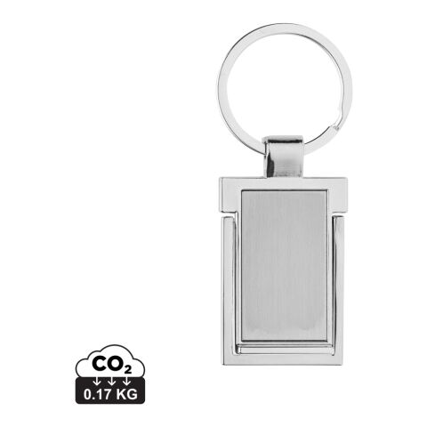 Porte-clés support téléphone en alliage de zinc recyclé RCS argent | sans marquage | non disponible | non disponible